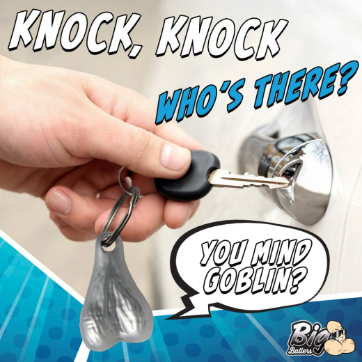 Schlüsselanhänger Big Ballers silber Kunststoff-Anhänger in detaillierter Hodenform mit Schlüsselring günstig kaufen