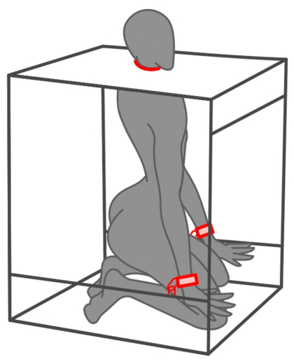 Secret Dome Bukkake Sex Cabin black-red with adjustable Wrist Cuffs by SECRET DOME buy cheap