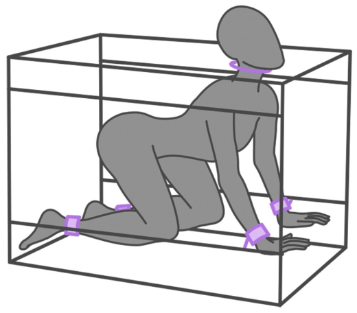 Secret Dome La Niche Sexkabine lila-schwarz m. Hand- & Fussfesseln 3 seitliche Öffnungen günstig kaufen