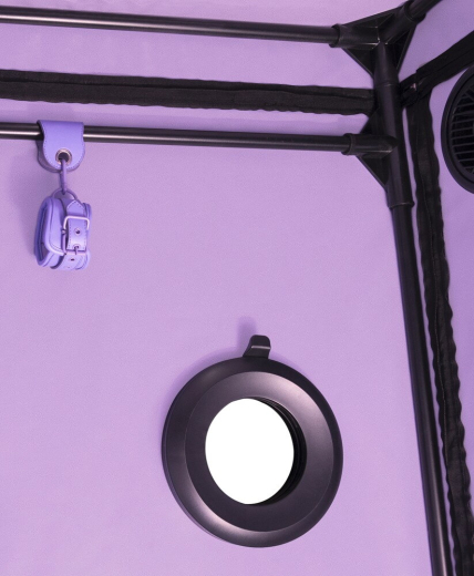 Secret Dome Scandale Sex Cabin purple-black w. 9 Openings & Neck-Opening LED-Light & 2 Fans buy cheap