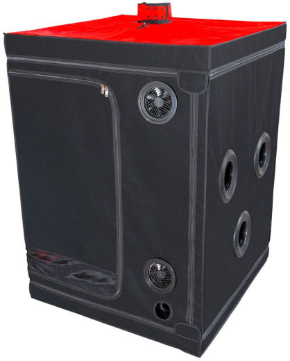 Secret Dome Scandale Sexkabine schwarz-rot stabiles Rohr-Stecksystem 9 Öffnungen & Halsfessel-Öffnung kaufen