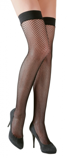 Stay-Up Fishnet Stockings w. Elastic-Top black