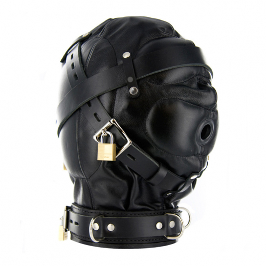 Sensory Deprivation Lederhaube gepolstert LUX SM