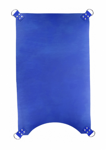 Sex-Sling Hängematte 4-Punkte 100x62cm Rindsleder blau