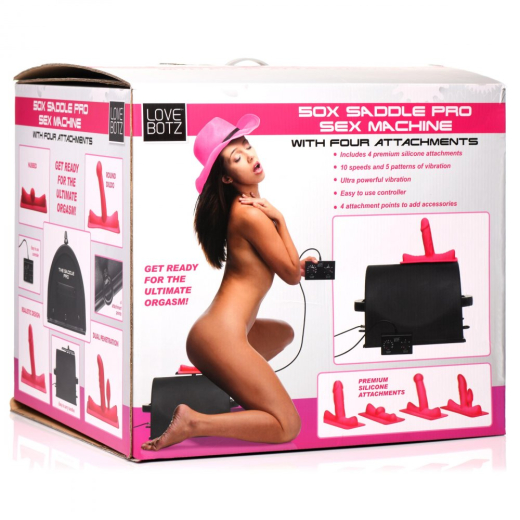 Sexmaschine LoveBotz Saddle Pro 50X m. 4 Aufsätzen