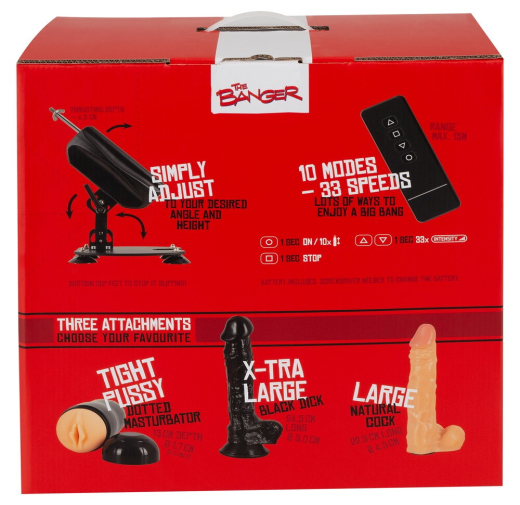 Sex Machine w. 3 Attachments & Remote small & handy strong Fucking-Machine w. 2 Dildos & 1 Masturbator buy