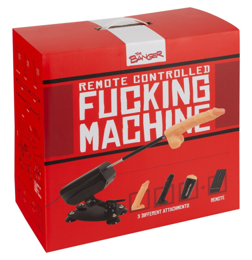 Sex Machine w. 3 Attachments & Remote strong Fucking-Machine w. 2 Dildos & Masturbator by THE BANGER buy cheap