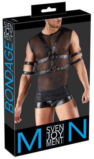 Shirt & Brustharness Netz & Mattlook 4 weiche Arm-Fesselriemen einstellbarer Harness von SVENJOYMENT günstig kaufen