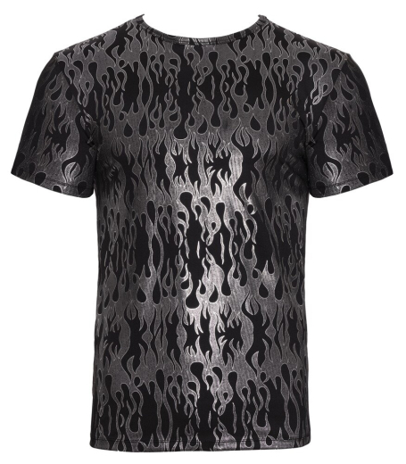 Shirt kurzarm m. Mystic Metallic Design elastisch mit flammenähnlichem Dekor bis 3XL von SVENJOYMENT günstig kaufen