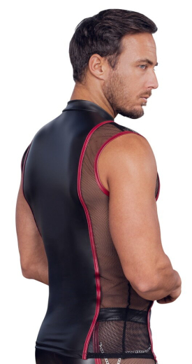 Shirt m. Netzeinsätzen & Kontraststreifen Mattlook Front-Reissverschluss Stehkragen m. O-Ringen von NEK günstig kaufen