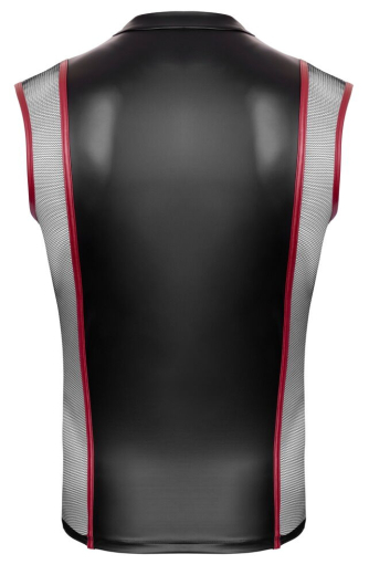 Shirt m. Netzeinsätzen & Kontraststreifen Mattlook Front-Reissverschluss von NEK erotische Herrenmode günstig kaufen