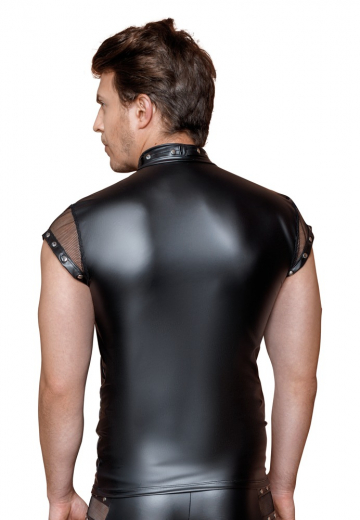 Shirt m. Nieten Mattglanz & Netz