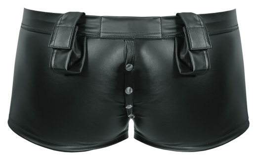 Shorts m. Handfesselriemen Mattlook vorne & durch den Schritt Druckknöpfe 2 Fesselriemen günstig kaufen