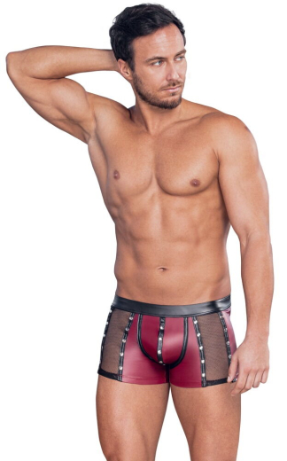 Shorts w. Rivets & Mesh red-black Mattlook w. Snap-Buttons @Bag up to XXL by NEK erotic Menswear buy cheap