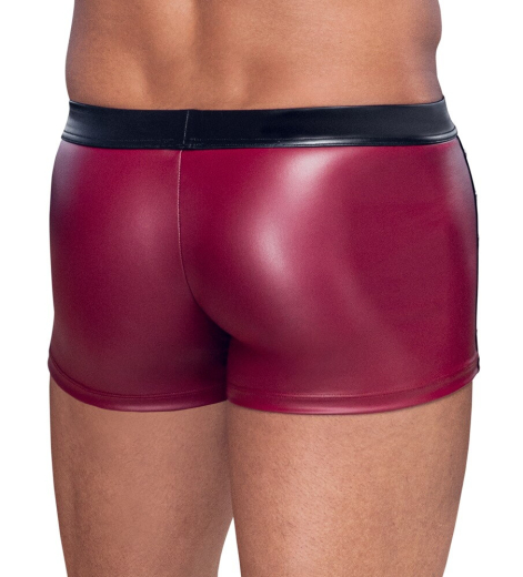 Shorts w. Rivets & Mesh red-black Mattlook transparent Inserts Snap-Buttons up to XXL by NEK erotic Menswear buy