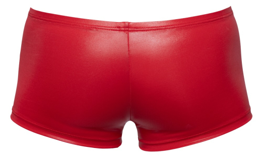 Shorts m. Push-Up Naht Mattglanz rot super-sitzende Hotpants für Männer roter Mattglanz-Look mit Hebennaht günstig