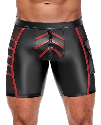 Shorts w. Mesh Inserts Mattlook black-red
