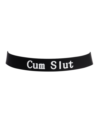 Collier en silicone avec inscription Cum Slut