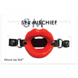 Silikon Ringknebel Lippen Kunstleder rot