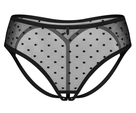 Panty ouvert dotted Nuites fine Mesh black & elastic with Heart-shaped Cutout & Thong @back by OBSESSIVE buy cheap