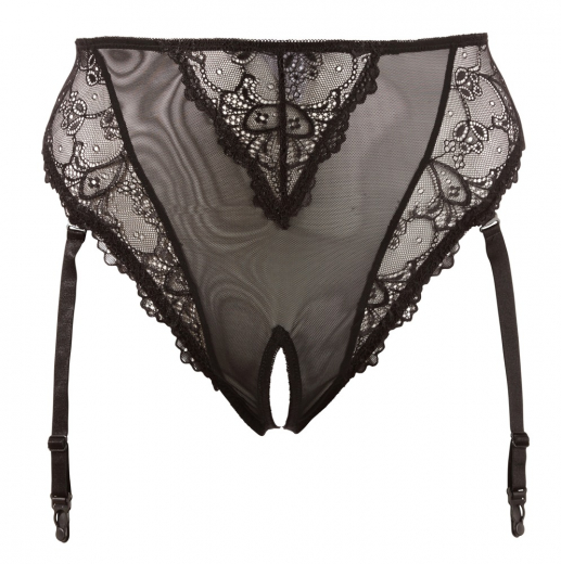 Slip ouvert m. Strapsen Netz & Spitze grosse Grössen