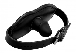 SM-Knebel m. Silikonpenis Cock Head Gag Kunstleder