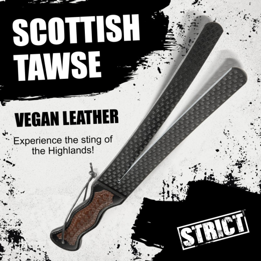 SM-Paddle Scottish Tawse PU-Leather 2 ridged Ends curved Handle Scotland School Punishment Tool from STRICT buy