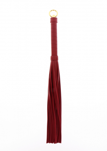 SM-Peitsche Flogger rot-gold Kunstleder 47cm