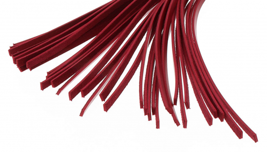 SM-Peitsche Flogger rot-gold Kunstleder 47cm
