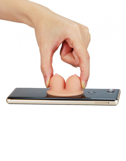 Smartphone Stand Boobs Silicone with Suction-Cup non-slip Telephone & Tablet Stand in Bosom-Shape by LOVETOY buy