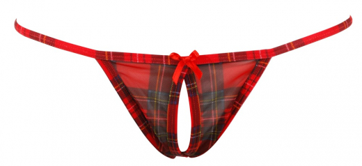 Soft Bra checkered Mini Skirt & Thong ouvert