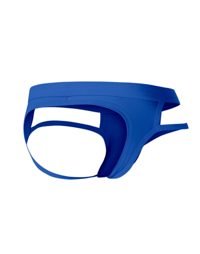 SP4NDEX by C4M Web Jockstrap Royal blue open Butt cut w. double Waistbands @Front elastic Material by CUT4MEN buy