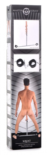 Spreader-Bar & Dildo-Rod adjustable & Ankle Cuffs Squat with locking Ankle-Cuffs from MASTER SERIES buy cheap