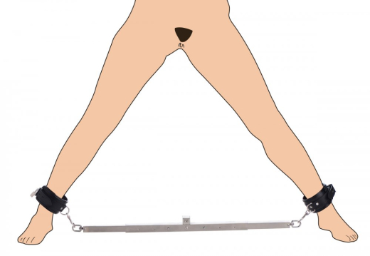 Spreader-Bar & Dildo-Rod adjustable & Ankle Cuffs Squat Steel Impaler-Set Vaginal & Anal usable buy cheap