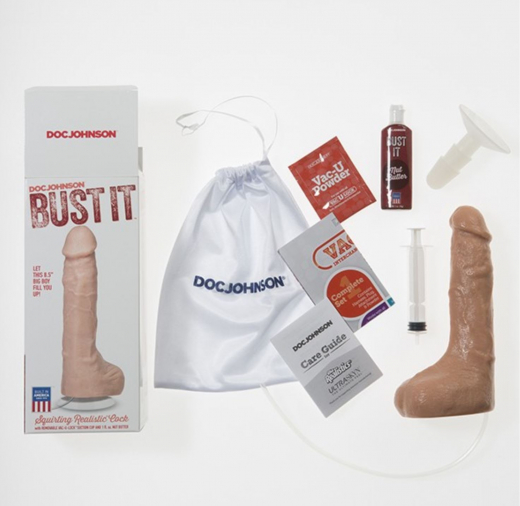 Spritzender Dildo realistisch Bust-It hautfarben mit Vac-U-Lock Saugnapf-Basis von DOC JOHNSON günstig kaufen