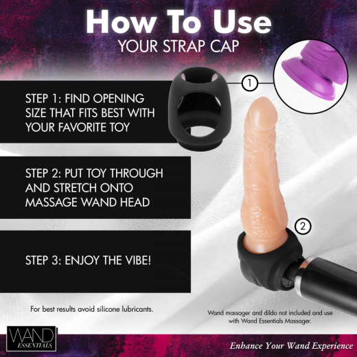 Wand Vibrator Attachment Dildoholder Strap Cap Silicone