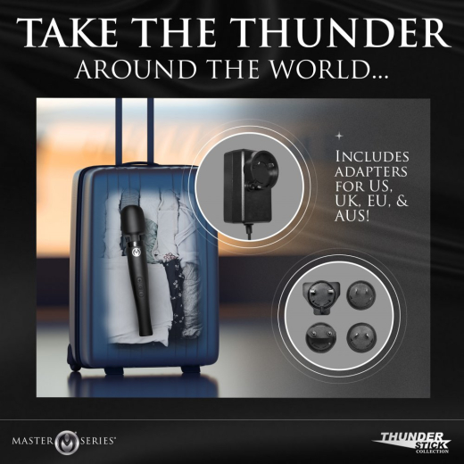 Wand Vibrator Thunderstick Pro waterproof rechargeable 11000 RPM with Travel-Adapters by MASTER SERIES buy cheap