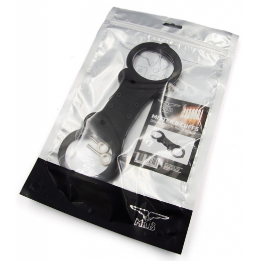 Stahlhandschellen steiff Double Lock schwarz ,- langem Mittelteil & Sicherheitsverschluss von MISTER B günstig kaufen