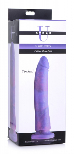 Strap-On Dildo Magic Glitter Stick 8-Inch Silikon