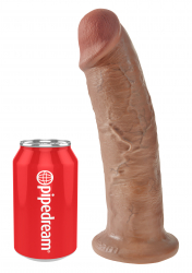 Strap-On Dildo m. Saugfuss King Cock 10 Inch hellbraun