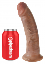 Strap-On Dildo m. Saugfuss King Cock 9 Inch hellbraun