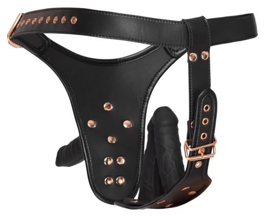 Strap-On Dildogürtel & 3 Silikondildos Kunstleder
