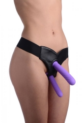 Strap-On Dildoset gerillt Silikon violett