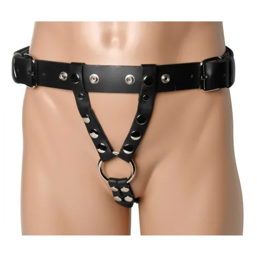 Strap-On Gürtel f. Herren Double Penetration Leder