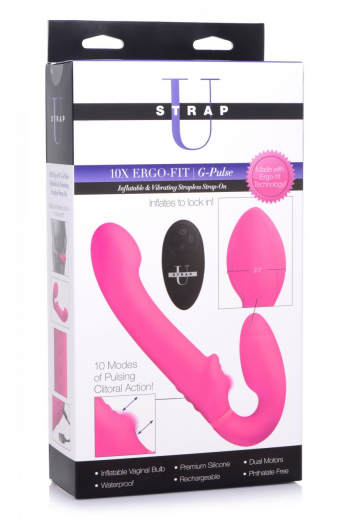 Strap-On Vibrator inflatable Ergo-Fit G-Pulse pink