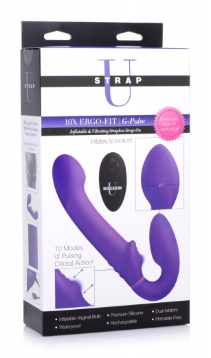 Strap-On Vibrator aufblasbar Ergo-Fit G-Pulse violett