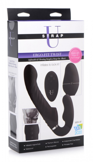 Strap-On Vibrator riemenlos aufblasbar m. Fernsteuerung Twist schwarz