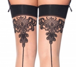 Straps Strümpfe Cuban Heel mit Verzierungen