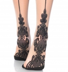 Straps Strümpfe Cuban Heel mit Verzierungen