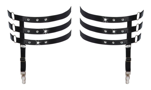 Straps-Strumpfbänder dreifach m. Strass einstellbare Stretch-Riemen abnehmbare Metallclip-Strumpfhaltern kaufen